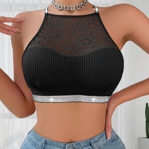 💋Sexy💋 Black Lace Halter Bralette